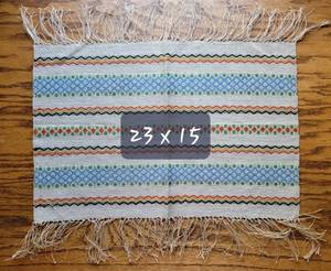 lot 41 image: Antique Swedish Woven Flax Mat  5 Colors