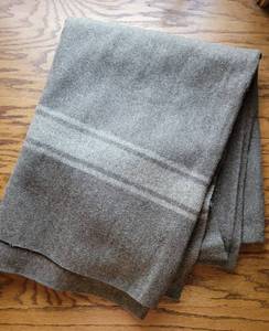 lot 43 image: Vintage Gray on Gray Wool Twin Blankets
