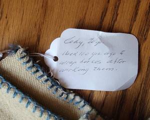 lot 46 image: Antique Blue & Cream Wool Horse Wrap Blanket  78 x 90