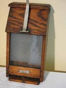lot 120 image: Antique Oak General Store Mail Box
