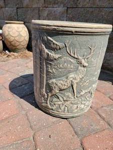 lot 90 image: Large Elk Relief Garden Planter Pot