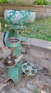 lot 102 image: Antique Cream Separator Turned Garden Planter