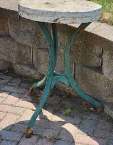 lot 101 image: Industrial Green Metal with Concrete Top Table