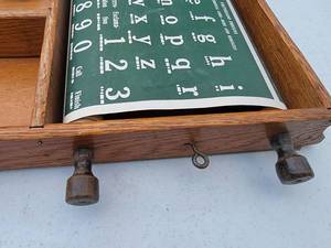lot 125 image: Antique Wooden Business School Teachers Scroll Box