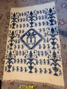 lot 35 image: Vintage Mexican Wool Throw Blanket