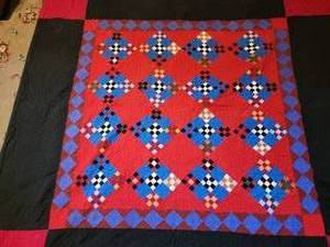 lot 52A image: Large Amish Quilt Black, Red, Blue