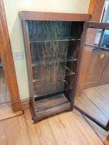 lot 9 image: Antique Mission Display Cabinet