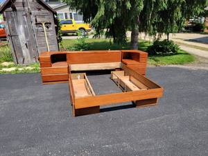 lot 8A image: MCM Teak Bedroom Set Stamped Daytons & Dixie Furniture