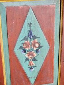 lot 168 image: Swedish Antique Painted Cabinet Pannels