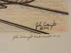 lot 76 image: SIGNED Hand-Colored Fine Art Print by John Cartwright - Twin Cities Rapid Transit Como-Harriet Street Car