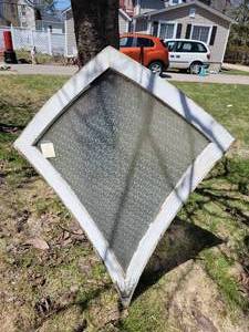 lot 55A image: Antique Steeple Frosted Glass Panes
