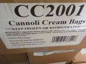 lot 180 image: 8 - 2.2 lb. Frozen Bags Cannoli Cre...