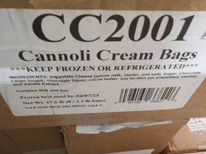 lot 181 image: 8 - 2.2 lb. Frozen Bags Cannoli Cre...