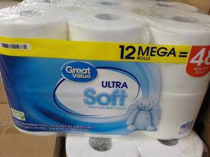 lot 214 image: 12 Roll Pack Great Value Mega Rolls...