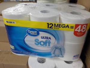 lot 215 image: 12 Roll Pack Great Value Mega Rolls...