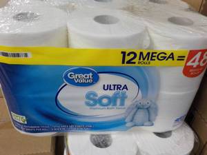 lot 218 image: 12 Roll Pack Great Value Mega Rolls...