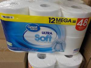 lot 221 image: 12 Roll Pack Great Value Mega Rolls...