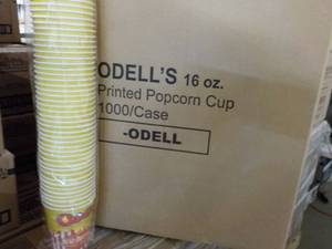 lot 245 image: Case of 1000 Odells Popcorn Cups...