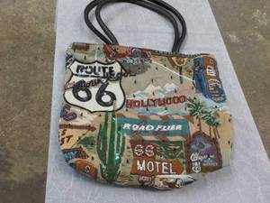 lot 38 image: Route 66 Purse - Bag is 16 x 15...