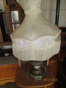 lot 02 image: Very fancy lamp with fabric shade