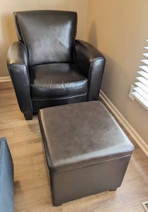 lot 27 image: Chair With Ottoman