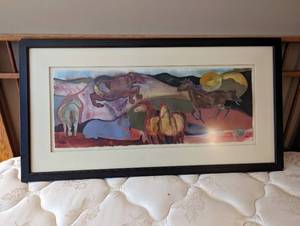 lot 108 image: Framed Art Featuring Horses