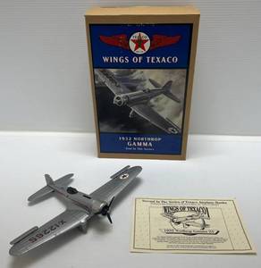 lot 8 image: Vintage  Ertl ( Wings Of Texaco ) 1932 Northrop Gamma Die-Cast Bank  #2 In Series&nbsp