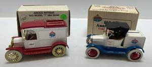 lot 69 image: Two Ertl Collectibles Die-Cast Metal Banks&nbsp 1 ( AMOCO ) 1913 Model T Van 1 1989 100th Anniversary Commemorative Edition ( AMOCO ) 1918 Runabout