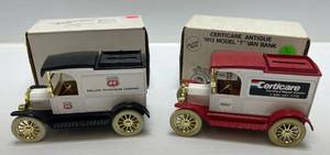 lot 70 image: Two Ertl Collectibles Die-Cast Metal Banks&nbsp 1 ( Phillips 66 ) (Limited Edition 316444) 1913 Ford Model T Van 1 ( Certicare ) 1913 Model T Van