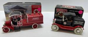 lot 96 image: Two Ertl Collectibles Die-Cast Metal Banks&nbsp 1 1988 ( Texaco ) 1918 Runabout Limited Edition 1 ( Texaco ) 1919 GMC Tanker Truck