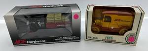 lot 104 image: Two Ertl Collectibles Die-Cast Metal Banks 1 1992  ( Ace Hardware ) 1913 Model T  1 2004  ( Ace Hardware )  Pierce Arrow Truck
