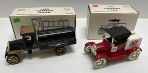 lot 110 image: Two Ertl Collectibles Die-Cast Metal Banks 1 1994 ( Ace Hardware ) 1925 Tanker 1 ( Dart ) 1918 Runabout