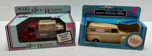 lot 112 image: Two Ertl Collectibles Die-Cast Metal Banks 1 1988 ( True Value ) Mack Bulldog  1 ( True Value ) 1948 Chevy Panel van
