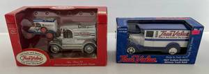 lot 115 image: Two Collectibles Die-Cast Metal Banks 1 RC2 Brand ( True Value ) 1927 Graham Brothers Delivery Truck   1 2000 Ertl Brand  ( True Value ) 1913 Model Ts