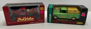 lot 116 image: Two Ertl Collectibles Die-Cast Metal Banks 1 1993 ( True Value ) 1955 Pickup Truck 1 2002 ( True Value ) 1946 Dodge Power Wagon