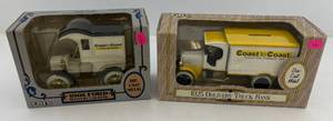 lot 129 image: Two Ertl Collectibles Die-Cast Metal Banks 1 1988 ( Coast To Coast ) 1905 Ford Delivery Car 1 1993 ( Coast To Coast ) 1925 Delivery Truck