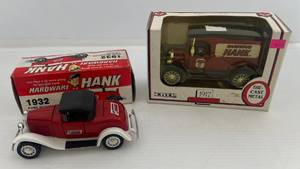 lot 135 image: Two Ertl Collectibles Die-Cast Metal Banks 1 1990  ( Hardware Hank )  1917 Model T 1 1992 ( Hardware Hank )1932 Ford Roadster