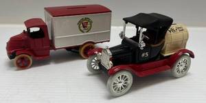 lot 145 image: Two Ertl Collectibles Die-Cast Metal Banks 1 ( TSC Tractor Supply Company ) 1926 Bulldog 1 ( V&ampS Variety Stores ) 1918 Ford Model T Runabout