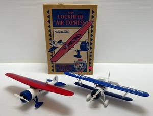 lot 157 image: Two Ertl Collectibles Die-Cast Metal Banks  1 1995 ( Old Style ) 1929 Lockheed  Air Express  1 Stearman 4D Biplane (No Box) ( Old Style )