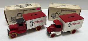 lot 161 image: Two Ertl Collectibles Die-Cast Metal Banks 1 1989 ( Hamms )  1926 Mack Delivery Truck 1 1990 ( Hamms ) 1931 Hawkeye Motor Truck