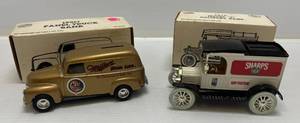 lot 162 image: Two 1991 Ertl Collectibles Die-Cast Metal Banks 1 ( Miller Beer )( Limited Edition 387530 )1913 Model T Delivery  1 ( Miller Beer ) 1950 Panel Truck