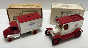 lot 168 image: Two 1989 Ertl Collectibles Die-Cast Metal Banks 1 ( Lone Star Beer ) 1926 Mack Delivery Truck 1 ( Lone Star Beer ) ( Limited Edition 357516 ) 1913 Model T Delivery