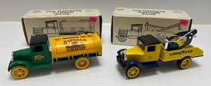 lot 176 image: Two Ertl Collectibles Die-Cast Metal Banks 1 1990 ( Buffalo Oil ) 1931 Hawkee Tanker 1 1991 ( Goodyear ) 1931 Hawkeye Wrecker