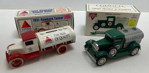 lot 177 image: Two Ertl Collectibles Die-Cast Metal Banks 1 1991 ( Citgo ) ( Limited Edition )&nbsp 1931 Hawkeye Tanker 1 ( Conoco ) ( Limited Edition ) Model A Tanker