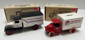 lot 178 image: Two Ertl Collectibles Die-Cast Metal Banks 1 1990 ( Carretta ) 1 1991 ( Churchill Truck Lines Inc. ) 1926 Mack Delivery Truck