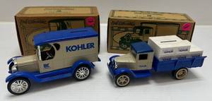 lot 219 image: Two 1995 Ertl Collectibles Die-Cast Metal Banks 1 (  Kohler ) 1923 Chevy 1 (  Kohler ) 1931 Hawkeye Truck