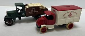 lot 225 image: Two Ertl Collectibles Die-Cast Metal Banks ( No Boxes ) 1 ( Big A Farm Days ) Kenworth 1 ( Lehman Hardware ) 1926 Bulldog