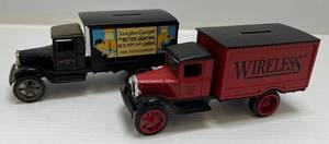 lot 238 image: Two Ertl Collectibles Die-Cast Metal Banks ( No Boxes ) 1 ( Wireless ) 1931 Hawkeye 1 ( IES Gas & Electric Company ) 1931 Hawkeye