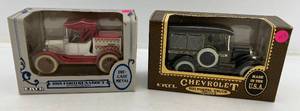 lot 279 image: Two Ertl Collectibles Die-Cast Metal Banks 1 1988 ( Campbells Soup ) 1918 Ford Runabout 1 1991 ( United States Mail )  1923 Postal Truck