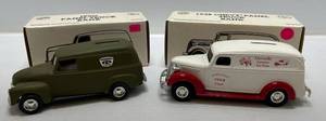 lot 281 image: Two Ertl Collectibles Die-Cast Metal Banks 1  1993 ( Summer Toy Show ) 1933 Chevy Panel Truck 1 1991 ( General Systems ) 1950 Panel Truck